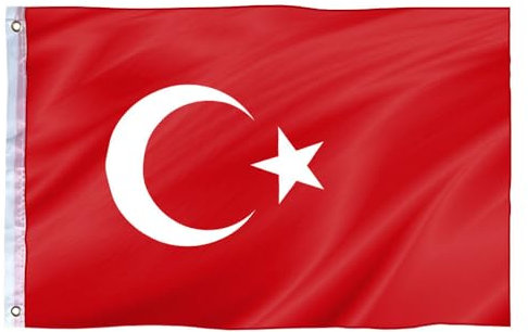 Murago - Türkei Fahne ca. 90x60 cm mit Metallösen - Türkische Hiss Flagge Ösen Flaggen Türkiye Bayrak ca. 60 x 90 cm Turkey