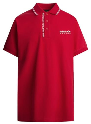 Red Bull Racing X Pepe Jeans RBR Tipped Logo Polo, Polo Hombre, Red (Mars Red),