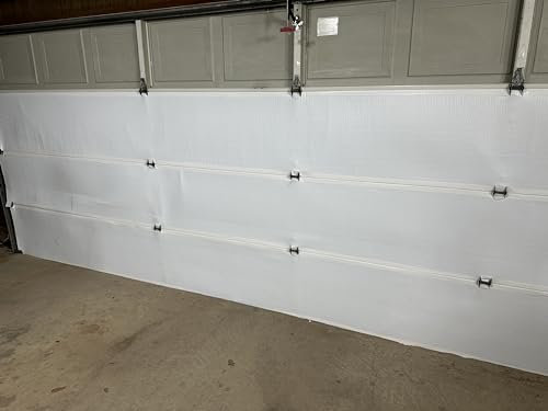 BlueTex Insulation White Reflective Foam Core Tearproof 2 Car Garage Door Insulation Kit 18FT (Wide) x 8FT (HIGH) to Cool Your Garage. Complete DIY Installation Kit (Also Fits 18x7 Door)