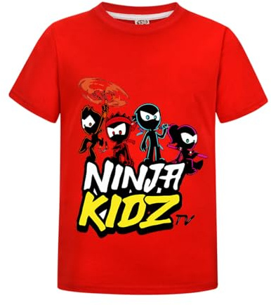 Ninja Kidz T-Shirt Kids Summer Fancy Funny 100% Cotton Tee Girls Boys Printed Short Sleeves Tops Sweatshirt for 4-13 Years