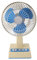 Retro Schreibtischventilator, Vintage Tischventilator mit Drehbarem Kopf, Tragbarer Tischventilator Typ C, 3 Geschwindigkeiten, 3600 MAh, Leistungsstarker Tischventilator für