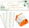 BOOMTOP 52 Aufkleber Schön, dass du da bist Hochzeit Gastgeschenke Sticker Eukalyptus Pralinenaufkleber für Geburtstag Taufe Kommunion für Küsschen Pralinen Rechteckig 5x1,8cm