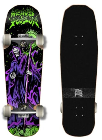 Heavy Poison Skateboard, komplett, Old School Legion Jefferson Victim, 8,6 x 32,08