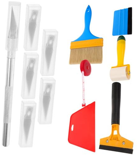 SEWOART Nahtroller 12st Werkzeugset Zum Filmauftragen Tapetenklebeset Fensterfolien-anwendungskit Tapetenrolle Tapeten-anwendungskit Vinyl-bausatz Werkzeuge Zum Auftragen Von Vinyl Tapeten-kit Metall