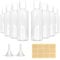 8Pcs Leak Proof Disc Cap Bottles, 100ml Reusable Travel Bottles, Air Flight Plastic Bottles, Empty Travel Containers with 2 Funnel 12 Label, Small Shampoo Bottles for Toiletries Conditioner Cosmetic