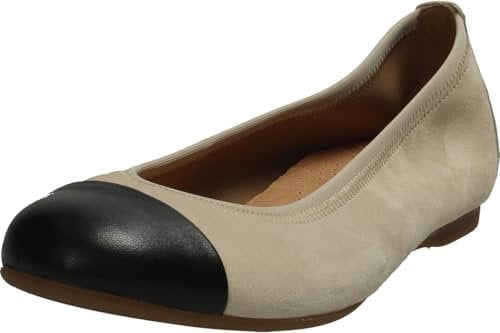 Gabor Damen Klassische Ballerinas, Frauen Flats,Pumps,Halbschuhe,Sommerschuhe,Slipper,Ballerina-Schuhe,Ballett-Schuhe,Oak/schwarz,44 EU / 9.5 UK