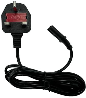Power Cable for UK 2 Metre (IEC320C13 to BS 1363) 6 Foot Power Cord, Black