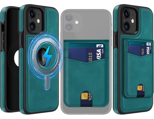 MOBESV 2 in 1 Coque en Cuir pour iPhone 11 avec Portefeuille Support, Étui Magnétique Compatible avec MagSafe, Housse avec Porte Cartes Élégant (Bleu Clair)
