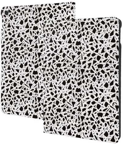 Compatible avec iPad 9e/8e/7e génération – Compatible avec iPad 10.2, support folio et fonction veille/réveil automatique, coque pour tablette graphique noir et blanc compatible avec iPad