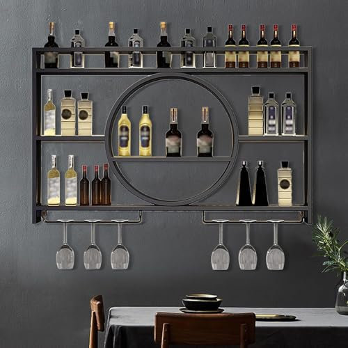 NGAMITSX Wall，drinks Cabinet For Living Room Gold Bar Cabinet With Wine Fridge Wine Holder Rack Liquor Small Cabinet Whiskey Display Cabinet(Size:100 * 15 * 80cm,Color:Black)