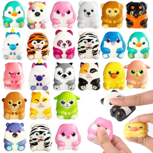 24 Stück Squishies Spielzeug Squishy Stress Spielzeug Squeeze Toy Tier Anti Stress Fidget Spielzeugs Mochi Squishy Toys Set Mitgebsel Kindergeburtstag Kleine Geschenke für Kinder Party Gastgeschenke