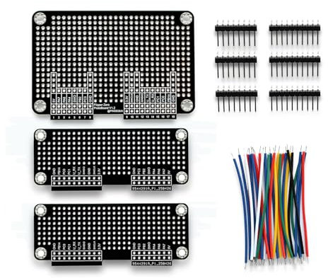 Flipper Zero Prototyping Board Kit – All-Black Breadboard Expansion Set with 1 Large and 2 Small Boards, Includes Matching GPIO Header Pins and Jumper Wires – DIY Hardware Development for Flipper Zero