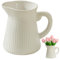 Vase de pichet en céramique Blanc, pichet en Vase à Fleurs avec Manche en céramique pour Arrangements à la Maison Blanc