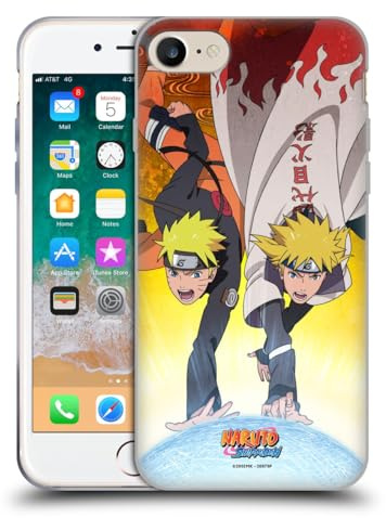 Head Case Designs Offizielle Naruto Shippuden Naruto und Minato Schluessel Kunst Gelhülle [Militärischer Schutzgrad] Kompatibel Mit Apple iPhone 7/8 / SE 2020 & 2022 Und Kompatibel Mit MagSafe