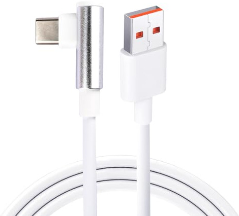 1,8M Cable USB C Carga Rápida 120W 6A, Cable USB Tipo C a 90 Grados, Cable Carga Rapida Tipo C, Compatible para la mayoría de los teléfonos redmi, Xiaomi, Carga Rápida y Transferencia de Datos