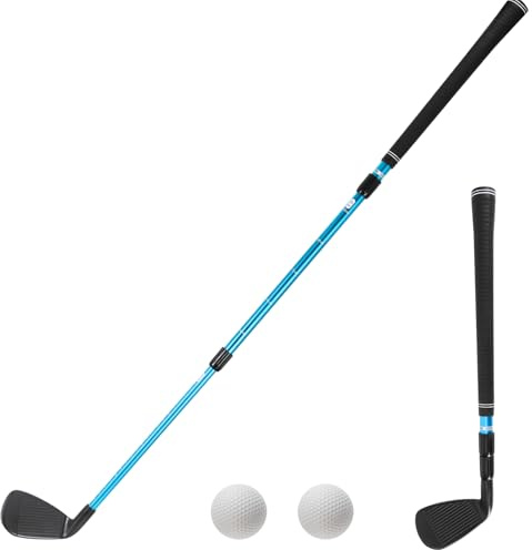 Golf Putter Adjustable, Golf Putter Extendable Shaft for Kids & Adults Mini Golf Putting Game, Suitable for Left and Right Hand, Golf Club Set with 2 Balls for Kids Teenagers Adults (Black + Blue)