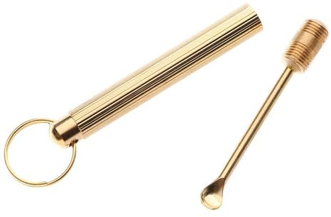 5Pcs Copper Ear Picks Spoon with Key Ring, Folding Type Ear Wax Removal Tools Ear Spoon Cleaning Tool