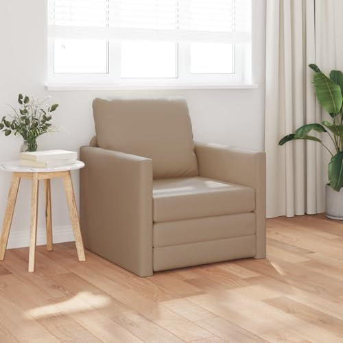 WEMYUFURN 2-in-1 Schlafsofa Cappuccino Modernes Sitzmöbel Elegantes Wohnzimmer Gästebett Platzsparend Komfortabel
