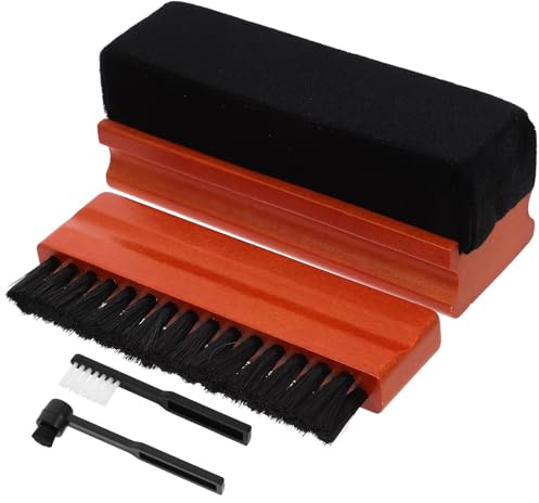 DOITOOL Kit de Nettoyage pour Vinyle 4 Pièces Brosses en Bois Kit de Nettoyage pour Disques CD/DVD Accessoires pour Tourne-Disques pour Usage Domestique et Voyage Brosse à Disques