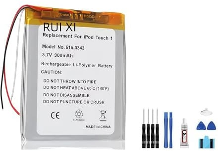 RUI XI Akku kompatibel mit iPod Touch 1 Generation MA623LL/A MA627LL A1213 616-0343 900 mAh 3,7 V Akku