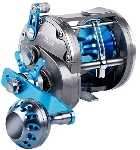 Sougayilang Trolling Reel Saltwater Level Wind Reels, Drag Reels Boat Fishing Ocean Fishing for Sea Bass Grouper Salmon