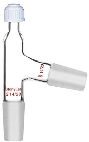 StonyLab 3 Way Distilling Thermometer Adapter with 14/20 Joints and Screw Cap for Distillation Apparatus