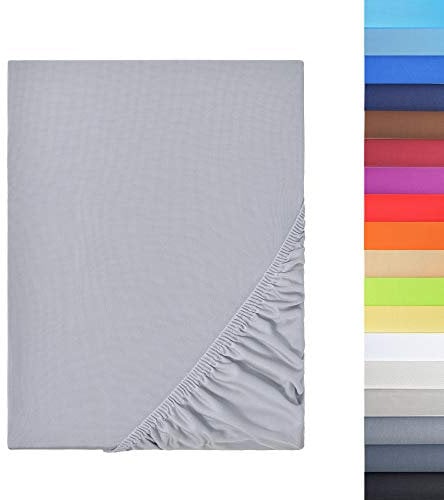 Mikrofaser SPANNBETTLAKEN zum Sparpreis! viele Größen und Farben Markenware (Bettlaken 140x200-160x200 cm, Silber grau)