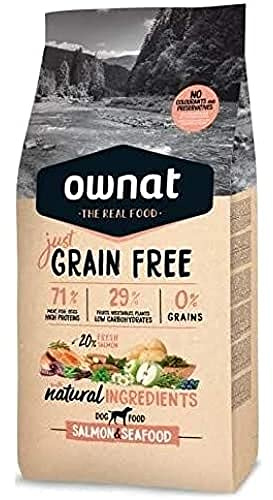 Optima ownat Just Grain Free Trockenfutter für Hunde Erwachsene Lachs und Meeresfrüchten