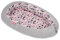 Velinda Kuschelnest Babynest Babynestchen Nestchen Reisebett Wickelauflage Kuschelbett (Muster: rosa Dreiecke - grau)