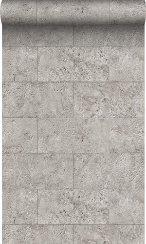 Origin papier peint imitation pierre gris clair 53 cm x 10.05 m Wallcoverings