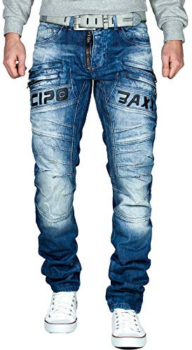 Cipo & Baxx Herren Jeans CD491-bans Blau W34/L32