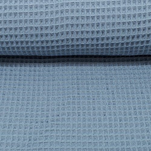 Waffelpique-Waffeldstoff-0,5m-Nelson-von-Swafing-350g-lfm-Öko-Tex-Meterware (Jeansblau)
