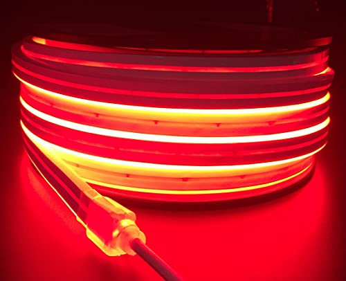 YXHL 12V LED Luz de neón roja, decoración de letreros de bricolaje impermeable para interiores y exteriores, 15 metros / 50 pies.