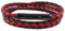 König Design Lederkette Lederband Leder-Armband 4 mm Herren Halskette Schwarz Rot 60 cm lang mit Hebeldruck-Verschluss Schwarz geflochten