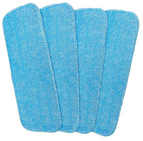 4 Pack Spray Mop Heads Replacement Mop Pads Reveal Mop Cleaning Pad ,Fit for All Spray Mops & Reveal Mops Washable 16.5*5.11 Inches. (Blue)