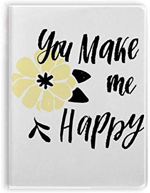 Notizbuch mit Zitat „You Make Me Happy“, weicher Einband