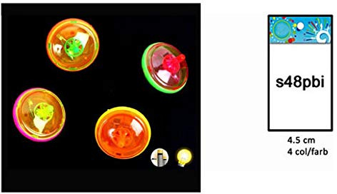 Lot de 6 - Toupie Lumineuse 4.5cm Mix