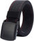 LionVII Herren Nylon Gürtel Tactical Military mit Kunststoffschnalle 130cm(Schwarz mit rot Linie)