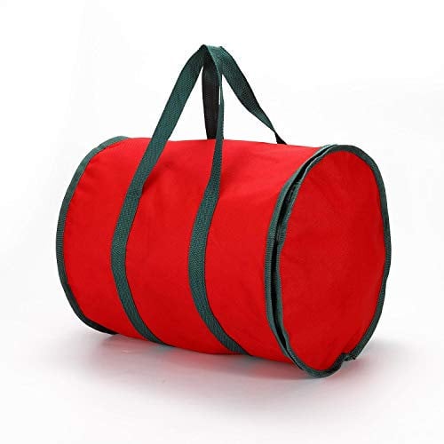 Vinsani Christmas Decoration Organiser Xmas Décor Accessories Fabric Storage Bag Foldable Dustproof Waterproof For Ornament Balls Baubles Tinsels Lights Bows 38 x 32 x 32 cm - Red