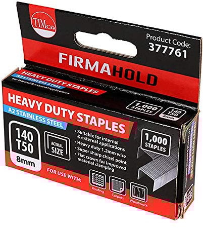 TIMCO Heavy Duty Chisel Point A2 Stainless Steel Staples-8mm Staples