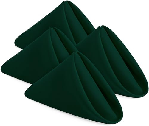 Utopia Home Stoffservietten, 43,2 x 43,2 cm, 100% Polyester, Jägergrün, Dinner-Servietten mit gesäumten Kanten, waschbar, ideal für Partys, Hochzeiten und Abendessen, 24 Stück