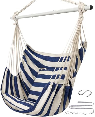 ADVOKAIR Fauteuil hamac suspendu avec barre antidérapante en acier 226,8 kg