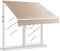 GOPLUS Store Banne Manuel 245x200CM, Auvent de Terrasse Rétractable et Angle Réglable, Store Banne Anti-Soleil pour Boutique Balcon Jardin (Beige)