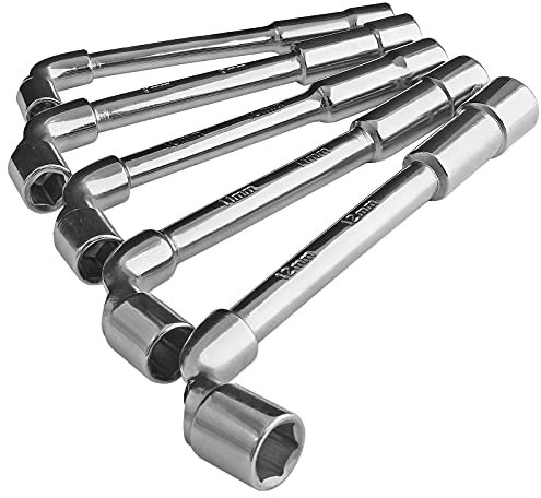 Piutouyar Lot de 5 clés à douille hexagonales coudées en forme de L pour réparation mécanique (8 mm, 9 mm, 10 mm, 11 mm, 12 mm)