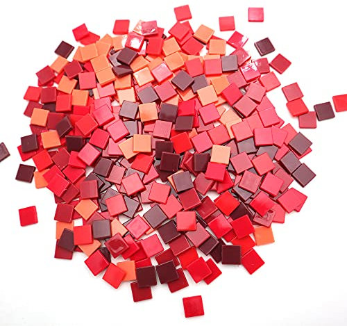 Armena SL1008 - Pietre per mosaico, in acrilico, 1 x 1 cm, colore: Rosso