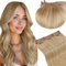 RUNATURE Echthaar Extensions Clip Blond Hervorheben 30cm Kurz Extensions Echthaar Clip Goldblond Mit Hellblond Clip in Extensions Echthaar Glatt Echte Haare 3Pcs 50g #16P24