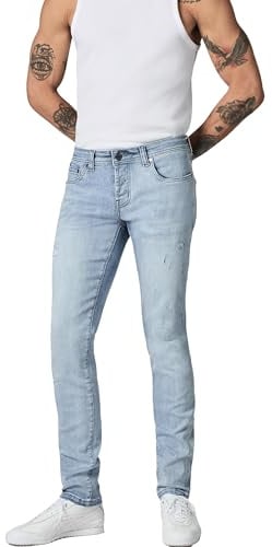Peak Time Herren Jeans Slim Fit Mid Waist aus Bio-Baumwolle (GOTS zertifiziert) mit Stretch Anteil München Light Blue Gr. 36W/32L