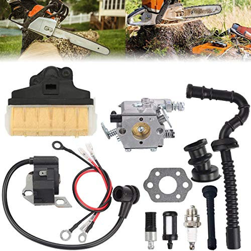 ZAMDOE Carburatore per Stihl MS210 MS230 MS250 021 023 025 Motosega, sostituisce WT-286 1123-120-0605 con Candela Bobina di accensione Filtro Aria