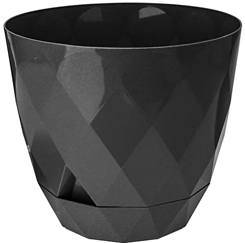 Rammento Grand pot de fleurs moderne de 9 litres avec plateau amovible, pour intérieur et extérieur, parfait pour mettre en valeur de grandes plantes ou arbres, améliore la maison ou le jardin