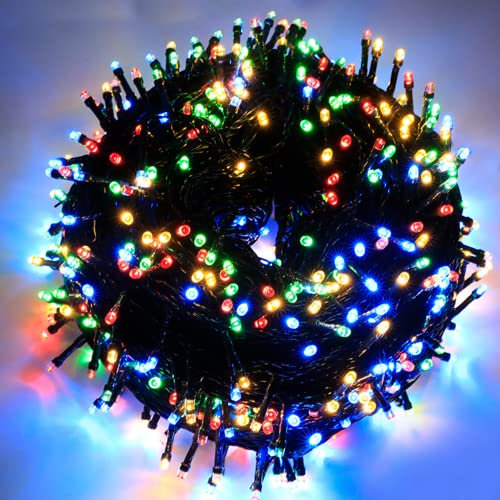 AURSTORE Basa Lichterkette, 8 Modi, 10 m, 100 LEDs, romantische Dekoration für Weihnachtsbaum, Hochzeit, Party, Lichterkette innen (grüner Draht, mehrfarbig)